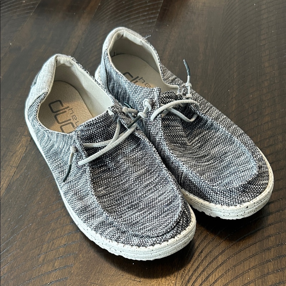 Hey Dude Women’s Black and Gray Wendy SOX Shoes Size 9